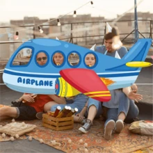 1 buah Latar Belakang Foto Pesawat Berongga, Dekorasi Pesta Ulang Tahun, Dekorasi Pernikahan, Perlengkapan Foto, Pesta Bertema Penerbangan, Dekorasi Pesta, Perlengkapan Foto, Kain Poliester, Cocok untuk Penggunaan Dalam dan Luar Ruangan - A - View 1