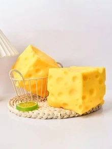10cm Extra Large Moist Slow Rebound Soft Squeezable Square Cheese Stress Toy, Soft And Moist Touch, Fragrant Cheese Scent, Suitable For Adults Home And Leisure Entertainment, Great Gift For Holiday Parties And Birthdays - Multicolor - View 4