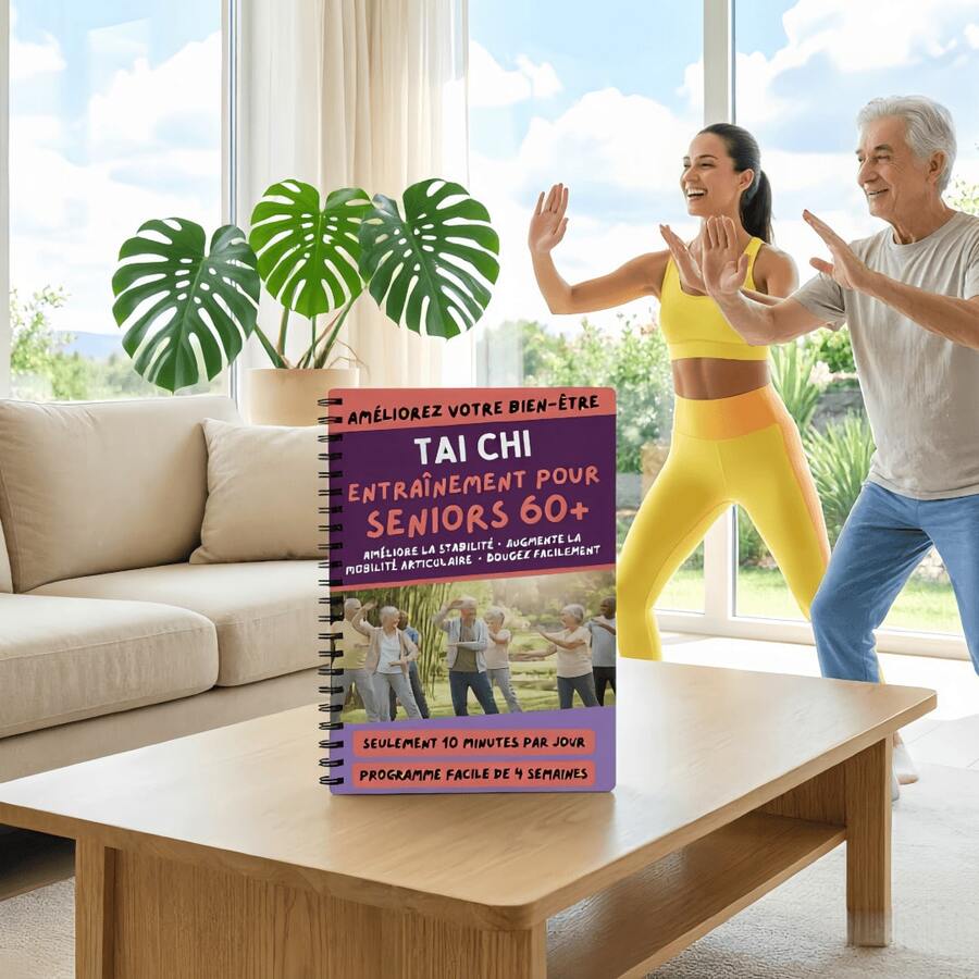 1本法式太極拳訓練手冊,適合60歲以上長輩,「Tai Chi Entraînement Pour Seniors 60+」4週運動記錄本,螺旋裝訂,穩定性與靈活性訓練指南,適用於老年人、長輩、居家健身、健康與平衡改善 - A - 查看 1