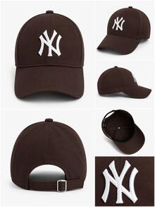 Classic Curved Brim Embroidered Cap – Men's And Women's - 鏽棕色 - 查看 1