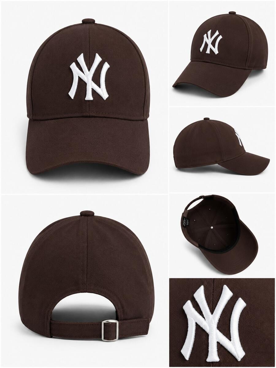 Classic Curved Brim Embroidered Cap – Men's And Women's - 鏽棕色 - 查看 1