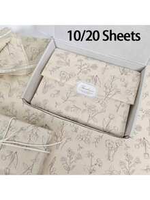 20 piezas de papel de seda con patrón floral vintage, adecuado para decoración de regalos, se puede usar para envolver ramos, forrar cajas de regalo, papel de relleno, manualidades y talla grande, ideal para el Día de San Valentín, Día de la Madre, cumpleaños, bodas, graduaciones y diversas ocasiones. - Multicolor - Ver 2
