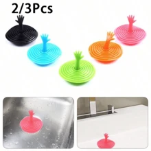 2/3Pcs Water-Stopping Bathtub Sink Stopper, Leak-Proof Drain Cover, Creative Water Barrier Cover, Tool-Style Bathroom Accessory, Available In Multiple Random Colors - Multicolor - View 1