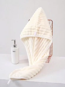 1件裝超細纖維毛巾 300Gsm 柔軟波浪髮乾髮帽 極簡純色浴室毛巾 超吸水快乾捲髮頭巾 防毛躁濕髮浴帽 浴室配件 - 彩色 - 查看 11