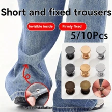 5/10Pcs Invisible Hem Fixing Clips For Shortening Pants, Leg Cuff Roll-Up Buckles Anti-Drag Tool, No-Sew Snap Buttons Leg Hem Tightener, Special Fixing Lanyard Buckle For Sun Hats And Bucket Hats - Multicolor - View 13