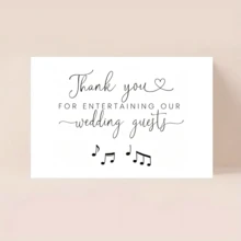 1pc Wedding DJ Thank You Card - "Thank You For Entertaining Our Wedding Guests" Elegant Thank You Note With Musical Notes, Perfect For Wedding Reception And DJ Services - DJ Thank You Card - View 4