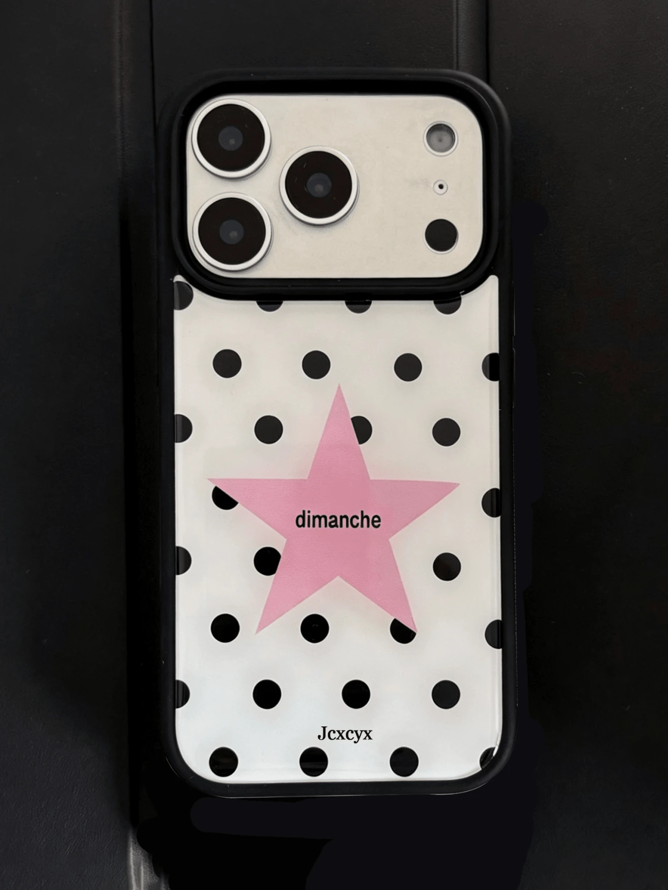 可愛波點星星亮面防震手機殼 適用於 iPhone 17 ProMax 17Pro 11 12 13 14 15 16 Pro Max IMD 防震保護殼
