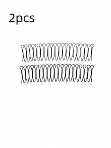 (Attention! Please Check The Size Before Ordering.) 6pcs/2pcs/1pc Wavy Bangs Clip, Elegant Hollow Oval Metal Tool, Perfectly Tames Frizzy Bangs, Solid Color, Suitable For 14 Years And Above, Includes Comb And Smoothing Brush - Mesh - View 9