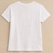Camiseta mujer manga corta con planetas y estrellas, playera estampada casual, cuello redondo, cómoda para escuela, paseo y uso diario - Blanco - Ver 5