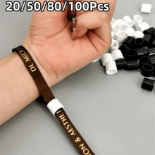 20/50/80/100Pcs Botones desechables de plástico con cierre automático de gancho y ojo, adecuados para pulseras de cinta, muñequeras, regalos de fiesta y recuerdos - Multicolor - Ver 13