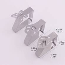 16pcs Stainless Steel Tablecloth Clips, Decorative Tablecloth Fixing Clips, Suitable For Outdoor Picnic, Camping, Party, Kitchen Accessories, Christmas Home Decor, Tablecloth, Christmas Dining Table Decoration, Wedding Decoration - Primary Color - View 9