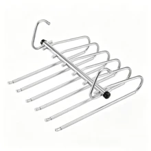 6-stöckiger Magic Hanger Hosenständer - Mit rutschfesten Stangen, verstärktem verdicktem Mehrschicht-Design; Wohnheim-Essential und platzsparender Kleiderschrank-Organizer, mit verstellbaren horizontalen Stangen - Geeignet für Zuhause, Büro oder Hotelnutzung - Verschiedenfarbig - Übersicht 6