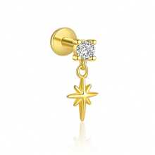 1 Pair S925 Sterling Silver Minimalist Star Stud Earrings, Delicate Versatile Design Earrings For Women - Starlight - View 3