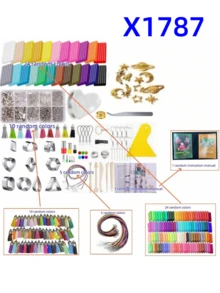 聚合物黏土烘烤烤箱，配備雕刻工具、模具、DIY耳環配件，可根據需求購買 - 彩色 - 查看 20