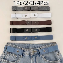 1條/2條/3條/4條彈性腰帶，可調節無扣腰帶，適用於牛仔褲和其他休閒褲，中性款，隱形彈性腰帶，修身腰帶 - 無扣舒適，可調節彈性，完美搭配牛仔褲和休閒褲 - 增強您的身體曲線，復古彈性腰帶 - 無扣，隱形貼合，中性款，舒適彈性，均碼 - 彩色 - 查看 13
