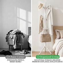 Freestanding 9-Hook Metal Stand Hangers,Sturdy And Durable, Easy To Assemble, Space-Saving,Entryway Furniture Storage Storage For Clothes, Hats, Bags, Etc Clothes Rack,Suitable For Homes, Offices, Boutiques, And Closet Organization. - trắng - Xem 5
