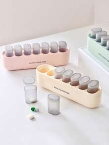 1pc Plastic 7-Day Weekly Pill Box, Large Capacity Pill Organizer Reminder Box, Mini Medication Packaging Box, Portable Travel Pill Box Container, Portable Pill Dispenser Box, Medication Dispensing Box - Multicolor - View 5