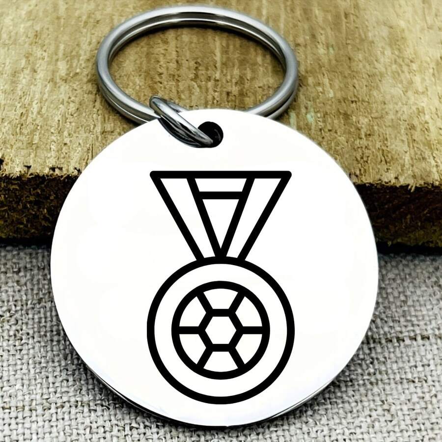 Classic Minimalist Style Pendant Accessory, Stainless Steel Material, Incorporates World Cup Elements, Versatile And Gender-Neutral, Can Also Be Used As A Collar Accessory, Compatible With Most Pet Collars, Practical And Beautiful - Multicolor - View 1