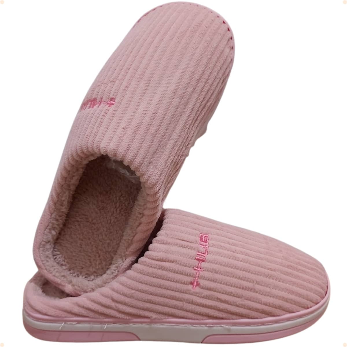 Women's Slipper/Bedroom Slipper With TPR Rubber Sole REF.: PTF06-149 - Rosa Claro - 查看 1