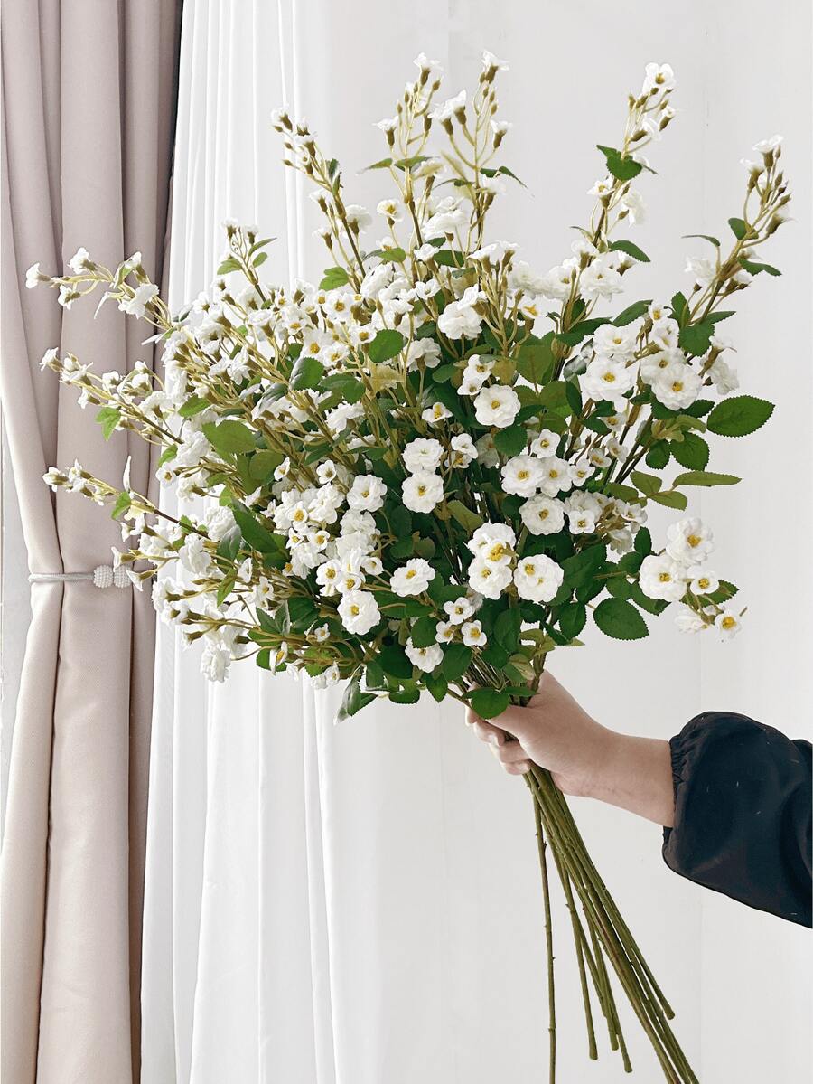 1 Bouquet/2 Bouquets/3 Bouquets Rose blanche artificielle de 70 cm, convient pour la décoration de mariage, la décoration de la Saint-Valentin, la décoration d'anniversaire, la décoration d'anniversaire, la décoration de la maison, la décoration de bureau, la décoration de chambre à coucher et de salle de bain, la décoration d'étude, la décoration de chambre, la décoration d'automne, la décoration de pot de fleurs, cadeau de la Saint-Valentin, cadeau de remise des diplômes, etc.