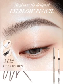Eunarz Longwear Multi-Function Eyebrow Pencil & Spoolie DuoWaterproof Smudge-Proof Formula For Light To Dark Brown Hair - Effortless Natural Brow Look - Smooth Texture & Buildable Coverage - Beginner-Friendly Cosmetic Essential Perfect For Spring/Summer, Y2K Fashion, And Everyday Beauty - 212# GREY BROWN - View 1