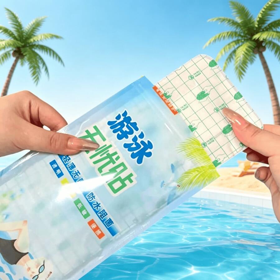 1組防水游泳貼紙,戶外隱私保護貼片,水上樂園女性防走光貼紙,透明隱形防漏乳貼;適用於婚紗與泳衣,防水透氣,易於貼敷,不易脫落 - A - 查看 1
