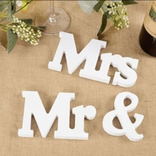 1 Set Elegante Decoración Romántica de Amor Sr. y Sra., Adecuado para Fiesta, Boda, Decoración de Mesa de Registro y Letrero de Decoración Romántica - A - Ver 2
