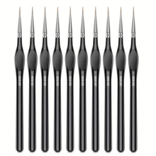 Yutiars 10pcs Ergonomic Handle Detail Brush Set, With Nylon Precision Micro Brushes, Suitable For Art Creation And Model Making, Can Be Used For Oil Painting, Watercolor, Digital Painting, Model Making, Nail Art And Handicraft Making. - Sets - View 9