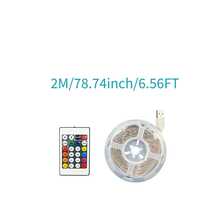 1入夢幻色RGB LED燈條，多色同步顯示，15種動態模式，24鍵紅外線遙控器，5V USB供電，自黏式燈條，適用於客廳照明、派對與展示架裝飾 - 24-Key 5050 Dream Color - 查看 11