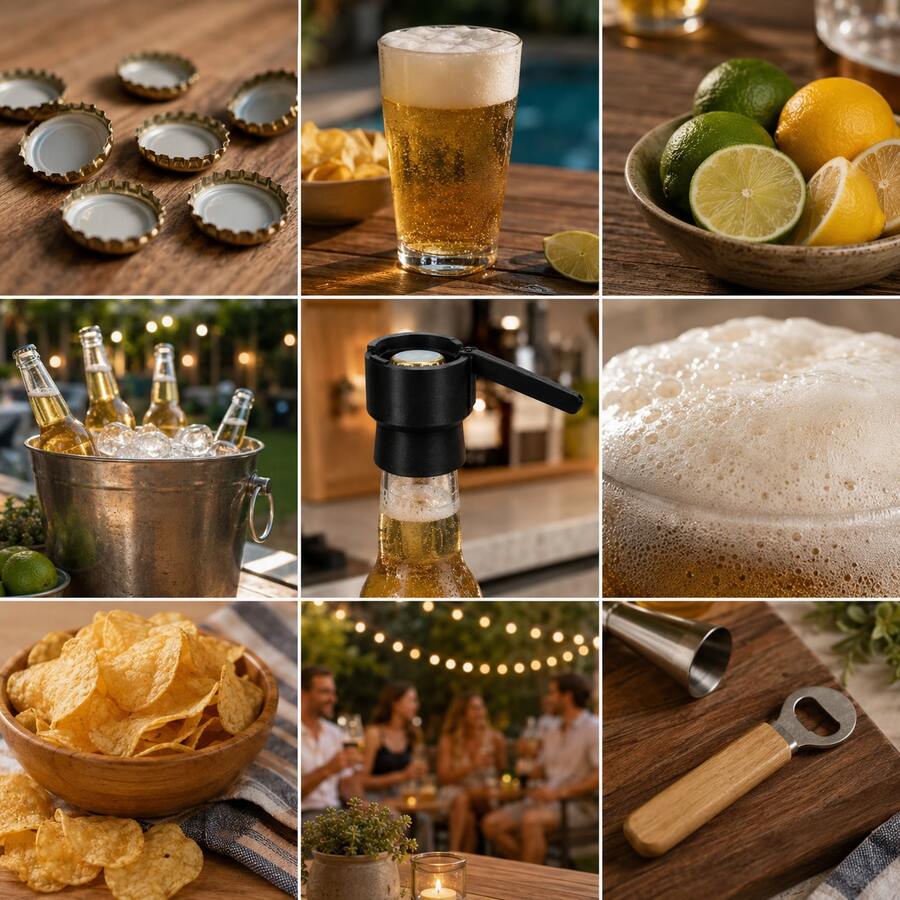 1 Stück 3 Stück Premium 3D gedruckter Flaschenverschluss-Werfer-Öffner, kreatives Bieröffnungs-Gadget für Poolpartys & Heimbar - Übersicht 1