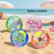 1pc Creative Ball-In-Ball Inflatable Ball, Cute Octopus/Flamingo/Dinosaur Cartoon Pattern Inflatable Beach Ball, Random Size, Best Choice For Entertainment, Pool Party, Beach Party - Multicolor - View 20