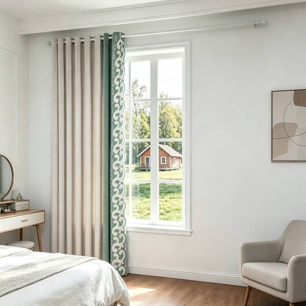 1 Stück luxuriöser Verdunkelungsvorhang aus Samt, bestickte dekorative Borte, eleganter Fensterdraperie für Wohnzimmer und Schlafzimmer