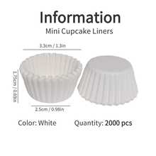 Mini Cake Paper Cups, Baking Small Paper Cups, Small Cake Paper Cup Liners, Baking Molds, Disposable Cake Paper Cups - White - View 15