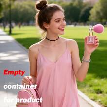 1pc Pink Glass Portable Refillable Spray Bottle, Cute Soft Tone Small Low-Key Compact Practical, Completely Leak-Proof Refillable, Fine Mist Spray For Bag, Multi-Purpose Travel Essential, Beautiful And Cute Gift For Holidays And Parties - Multicolor - View 4