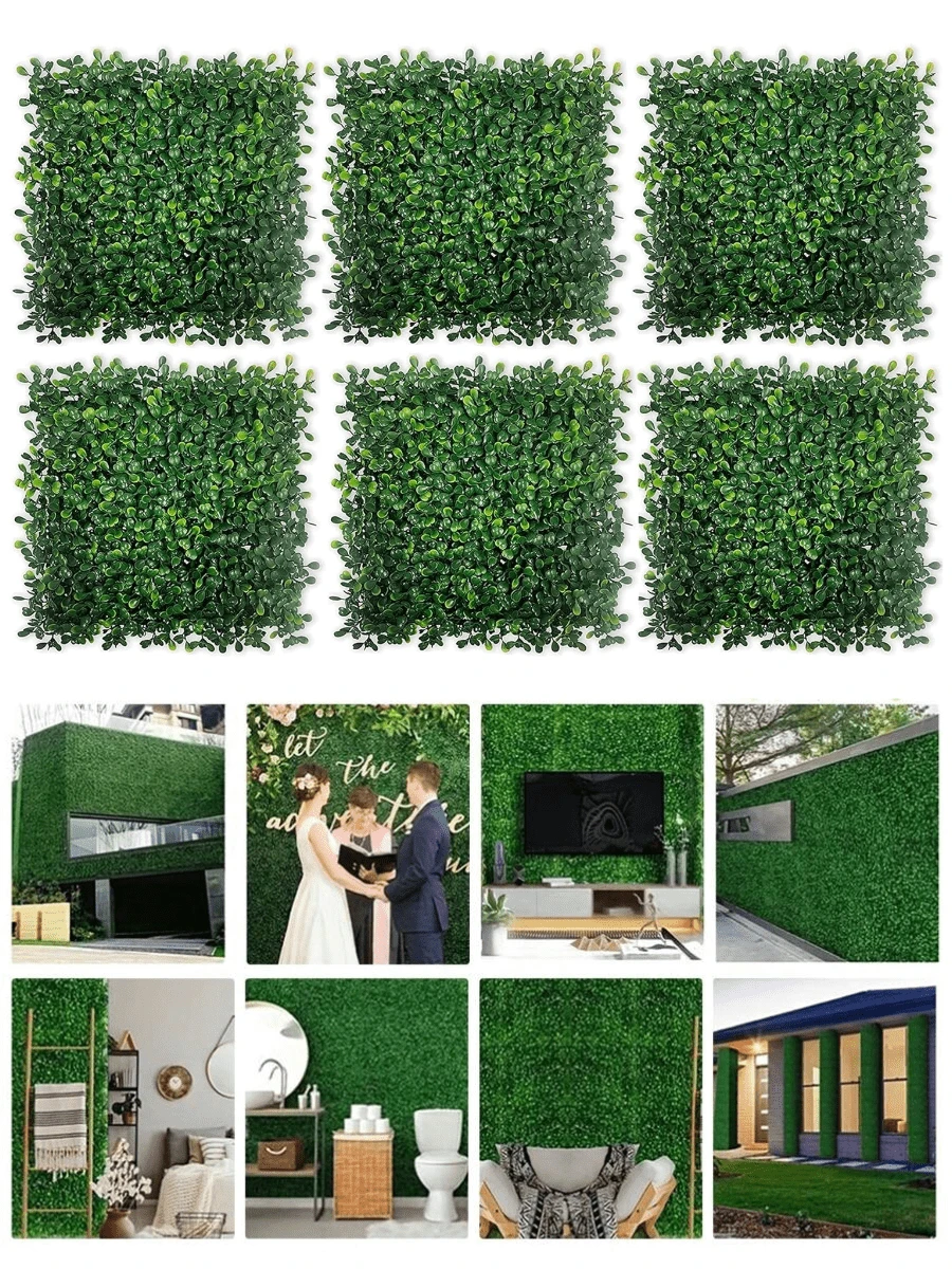 1/4/8pcs Artificial Grass Mats With Boxwood Boards, Shaped Hedge Plant Wall, UV Protection, Privacy Screen, Suitable For Events, Outdoor, Indoor, Garden, Fence, Backyard, Patio, Corridor, Backdrop, Decoration, Party, Wedding Or Your Own Creative Design - Green - View 1
