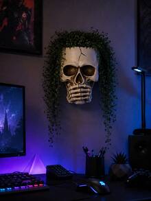 Gothic Skeleton Wall Hanging Planter, Skeleton Hanging Planter, Dark Academia Style Plant Stand, Eerie Wall Hanging Garden Decor, Halloween Gothic Home Decor - A - View 6