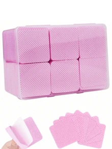 1080/400/200pcs Odorless Professional Grade Lint-Free Nail Polish Remover Pads, UV Gel Cleaning Wipes, Manicure Prep & Finishing Cleaning Tools (Pink) - Pink - View 1