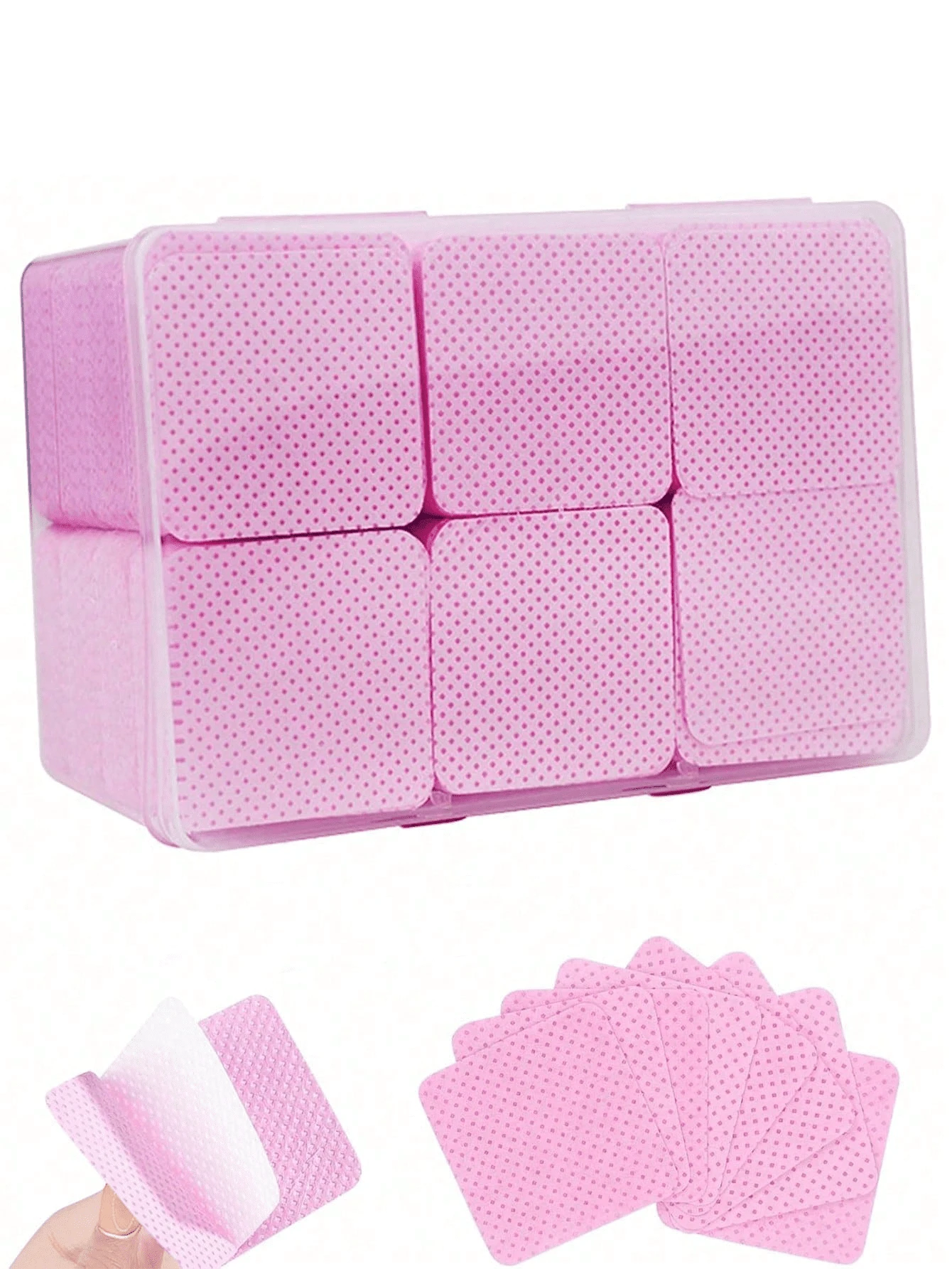 1080/400/200pcs Odorless Professional Grade Lint-Free Nail Polish Remover Pads, UV Gel Cleaning Wipes, Manicure Prep & Finishing Cleaning Tools (Pink) - Pink - View 1