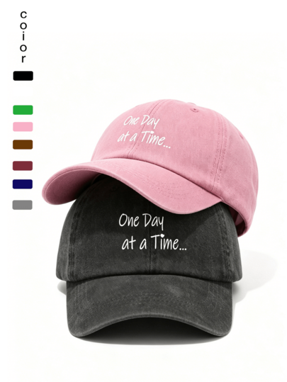 1pc Unisex Printed Vintage Distressed Washed Baseball Cap, Baseball Cap, Sun Hat, Dad Hat, Trucker Hat, Suitable For Daily Outings, Hiking, Vacation, Fishing, Sun Protection