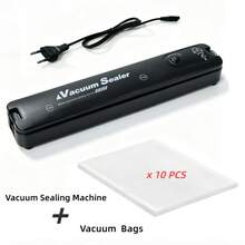 RAF Seladora a Vácuo 2 em 1, Suporta Selagem a Vácuo e Selagem Simples. Adequada para Preservar Carne, Legumes, Frutas, Bolachas e Outros Alimentos Secos e Macios. Ferramenta Prática de Cozinha, Adequada para Casa, Campismo e Viagens. Especial de Verão! - Plugue tipo C da UE (220-240V) - Ver 15