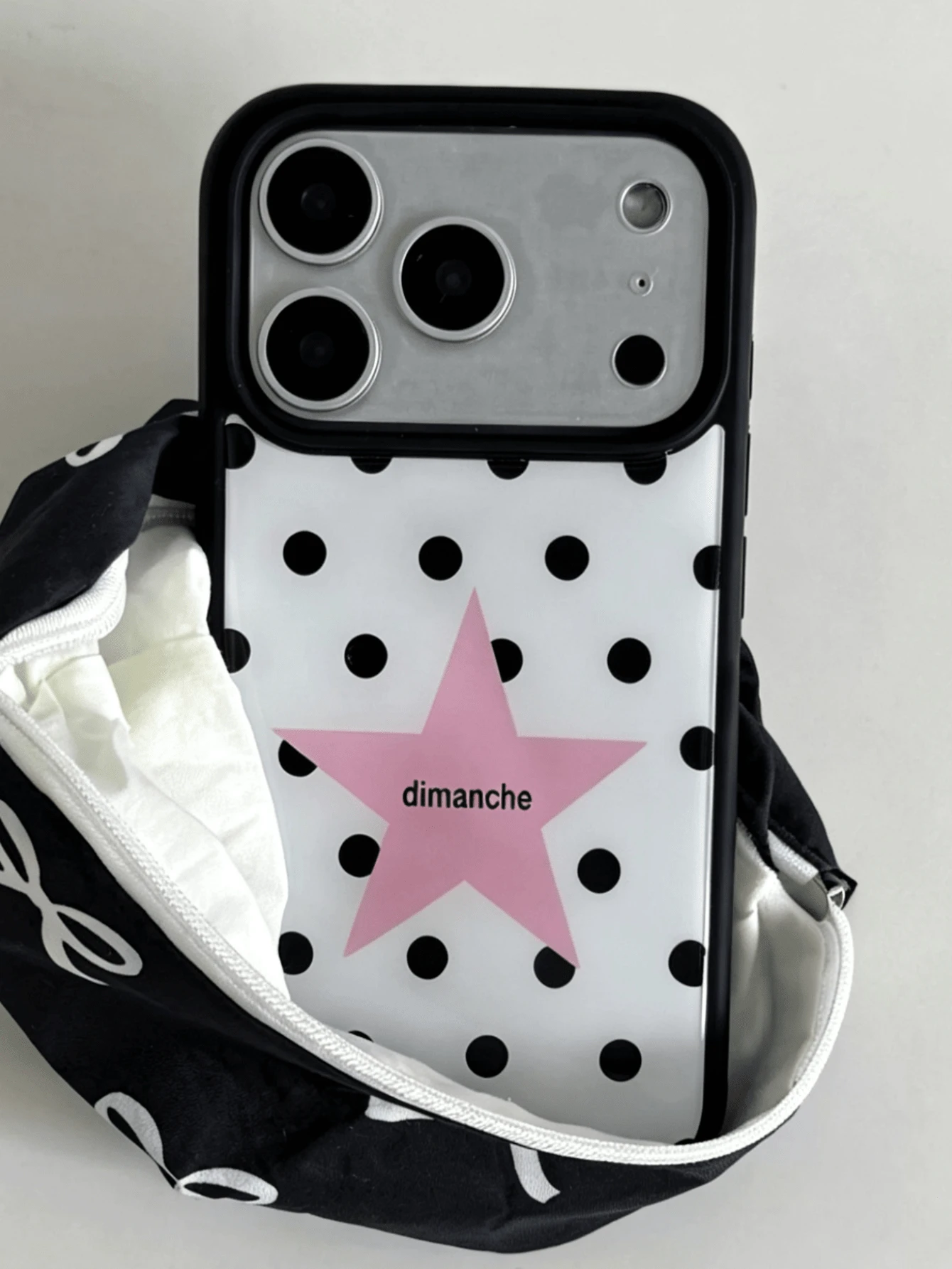 Cute Polka Dot Star Shiny Shockproof Phone Case Compatible With IPhone 17 ProMax 17Pro 11 12 13 14 15 16 Pro Max IMD Shockproof Protective Case