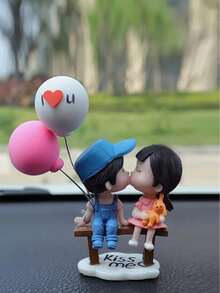 2 Pieces Set Of Cute Couple Car Interior Decorations, Suitable For Dashboard, Air Vents, And Display - A - View 16