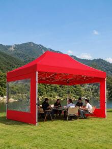 1件防風遮陽棚側壁，尺寸：2x3m/6.6x10ft，快速安裝，透明窗設計，防水牛津布，UPF 50+ 防曬，不含框架和頂棚 - 紅色 - 查看 7