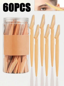30pcs/Set Yellow Eyebrow Razor & Shaving Razor Set, Eyebrow Razor & Shaving Razor, Exfoliating Skin Hair Removal Tool, Body Hair Removal Trimmer And Facial & Eyebrow Razor Set, Long Handle Blade With Precision Cap, Women's Eyebrow Shaping Tool, Suitable For Home Or Travel Use - Yellow - View 13