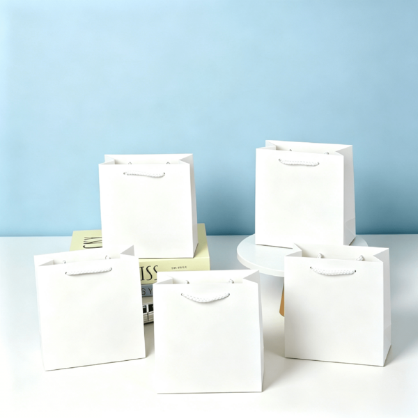 Solid Color Blank Gift Paper Bags, 5/10pcs/Pack Gift Packaging Tote Bags For Wedding, Birthday, Party Favors, Holiday Gifts And Jewelry Packaging