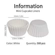 Mini Cake Paper Cups, Baking Small Paper Cups, Small Cake Paper Cup Liners, Baking Molds, Disposable Cake Paper Cups - White - View 13
