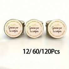 12/60/120pcs Handmade Spanish "Gracias" Round Stickers - 1.77 Inch Paper Labels, Warm Artistic Style, Multi-Purpose Gift Seal Decoration - A - View 5