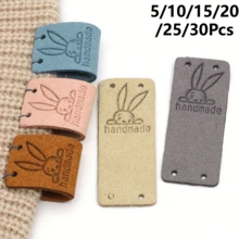 5/10/15/20/25/30Pcs Rabbit Handmade Labels, Suitable For Handmade Labels, Cute Sewing Labels, Used For Hats, Knitted Decorative Clothing, Gift Bags, Handmade Labels - Multicolor - View 1