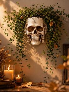 Gothic Skeleton Wall Hanging Planter, Skeleton Hanging Planter, Dark Academia Style Plant Stand, Eerie Wall Hanging Garden Decor, Halloween Gothic Home Decor - A - View 8