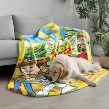 1PC Woody, Buzz Lightyear, Toy Story, Disney All-Star Theme Flannel Printed Blanket, Air Conditioner Cover Blanket - 100% Polyester Knitted Quilted Blanket, Digital Print - Comfortable Bedding Suitable For All Seasons, Perfect For Napping, Camping, Travel - Ideal Gift For Friends And Family, Comfortable Flannel Blanket - Multiple Sizes Available, Ultra Soft, Suitable For Sofa/Bed, Essential For All Seasons, Perfect For Daily Rest On The Sofa - Multicolor - View 5